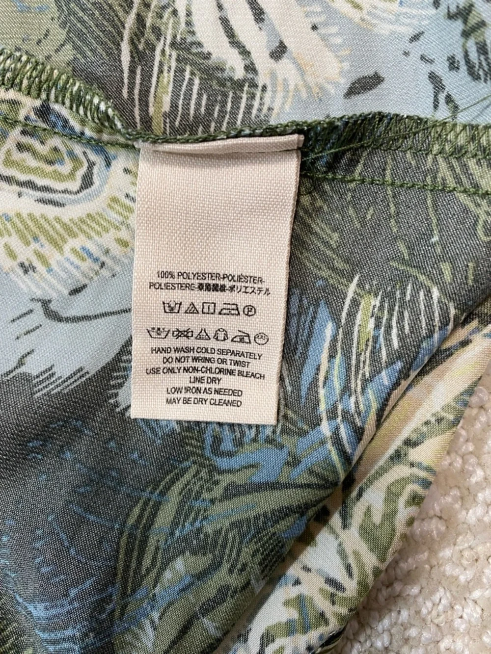 Free People Olive Green and Cream Floral Halter Mini Dress Size XS